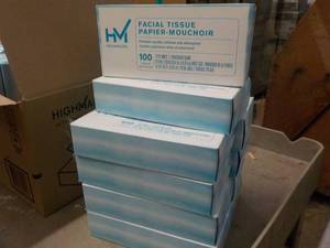 lot 43 image: 10 boxes of Highmark Facial Tissue ...