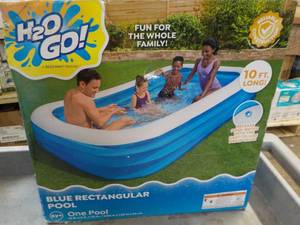 lot 301 image: 10 ft Long Blue Rectangular Pool...