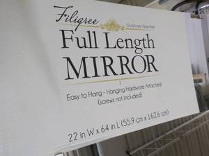 lot 201 image: Filigree Full Length Mirror 22 x 64...