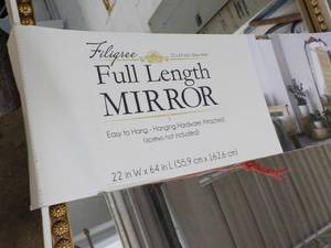 lot 203 image: Filigree Full Length Mirror 22 x 64...