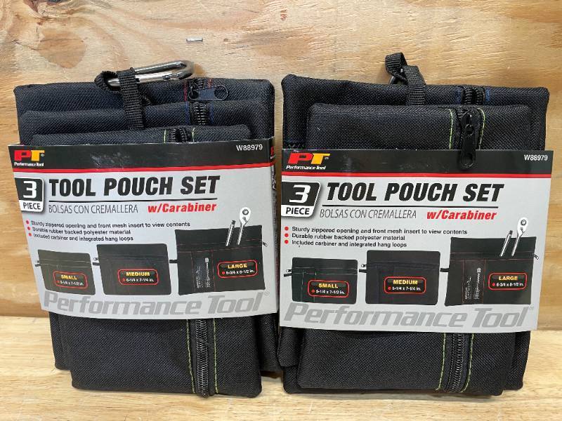 lot 107 image: Lot of 2 - Tool Pouch Sets with Carabiner