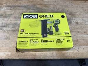 lot 40 image: RYOBI - ONE 18V 18-Gauge Cordless AirStrike Brad Nailer (Tool Only)