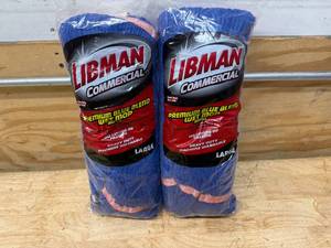 lot 172 image: Large Lot of 2 - Blue Polyester Blend Libman Wet Mop Head