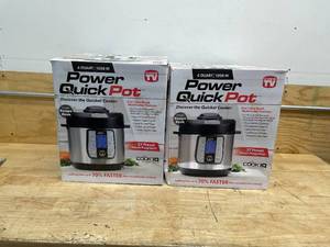 lot 80 image: Lot of 2 - PowerXL - Quick Pot 6qt Digital Pressure Cooker - BlackStainless Steel