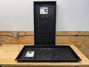 lot 186 image: trafficMASTER Lot of 2 - 17in x 35in rubber boot tray