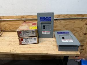 lot 187 image: 125A 4 Space, 8 circuit electrical box lot of 2