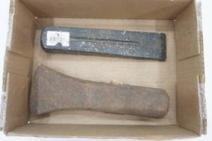 lot 13 image: Axe Head & Iron Splitting Wedge