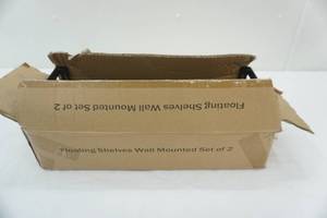lot 50 image: Floating Shelves Wall Mounted Set of 2. NEW IN BOX