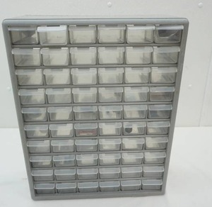lot 64 image: 60 drawer Small Hardwares Organizer & Contents