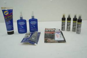 lot 118 image: Threadlock Blue, Mega Black, Scratch Fix, Sil-Glyde