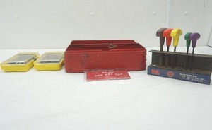lot 127 image: Hex Keys, Allen Wrenches, Drill Bits and Metal Tool Box