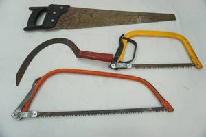 lot 174 image: Saws & Hand held scythe  sickle