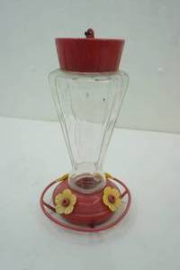 lot 256 image: Glass Hummingbird Feeder