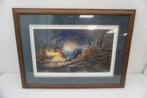 lot 310 image: Terry Redlin Toasting Marshmallows Print 35x 25.5