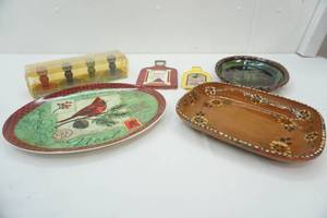 lot 360 image: Stoneware & Ceramic Serving Dishes, cookie press set of 4