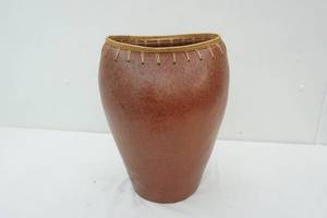 lot 365 image: Large Terracotta Lombok Pottery Vase 16 tall