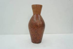 lot 366 image: Terracotta hand-painted vase 15 tall