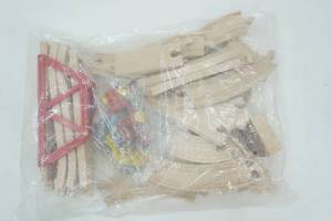 lot 412 image: Wood & Magnet Train Track with Train and Bridge