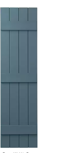 lot 107 image: Ply Gem 15 in. x 55 in. Polypropylene 4-Board Closed Board and Batten Shutters Pair in Coastal Blue