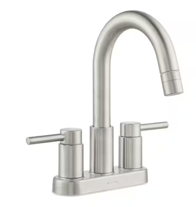lot 119 image: Glacier Bay Dorind 4 in. Centerset Double-Handle Pull Down Bathroom Faucet in Brushed Nickel