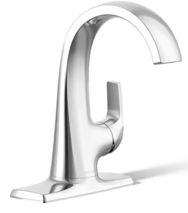 lot 123 image: KOHLER Cursiva Single Handle Single Hole Bathroom Faucet in Polished Chrome