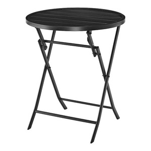 lot 39 image: StyleWell Black Round Metal Outdoor Bistro Folding Table