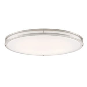 lot 71 image: Commercial Electric Commercial Electric 32 in. Modern Brushed Nickel Dimmable Integrated LED Flush Mount for Kitchens