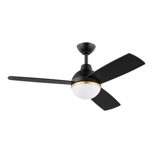 lot 74 image: Hampton Bay Blaketon 46 in. IndoorCovered Outdoor Matte Black Modern Ceiling Fan with Integrated LED and Remote Control