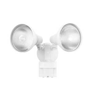 lot 80 image: Defiant PAR 180° White Motion Sensing Security Light Wired Outdoor 2-Head Dusk-to-Dawn Flood Light