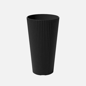 lot 150 image: Veradek Demi Medium Black Plastic Round Planter with Drainage Holes (14.75 in. L x 14.75 in. W x 26.25 in. H)