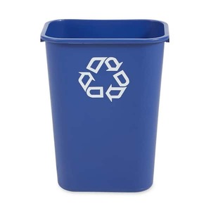 lot 160 image: Rubbermaid 10.38 Gal. Blue Plastic Indoor Recycling Bin For OfficesWarehousesCommercial Environments