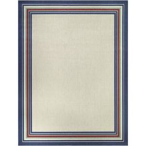 lot 164 image: Hampton Bay Multi-Colored 5 ft. x 7 ft. Striped Border IndoorOutdoor Area Rug