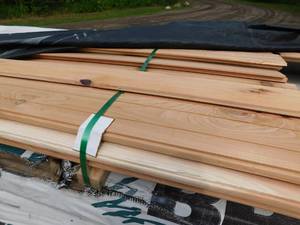 lot 2 image: 1x8 Western Red Cedar Thick Butt Bevel Siding  Rough Sawn Finish - 460 Linear Feet
