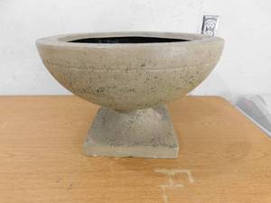 lot 104 image: CHG CLASSIC HOME & GARDEN (Brand Rating 4.25) 20 in. Natural Shallow Lava Stone Urn Planter