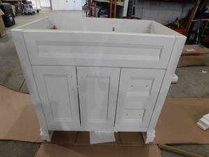 lot 169 image: Home Decorators Collection Ridge 36 in. W x 22 in. D x 34 in. H Bath Vanity Cabinet without Top in White