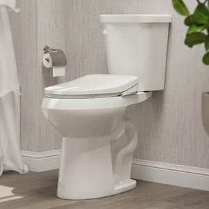 lot 26 image: HOROW 21 in. Extra Tall 2-Piece 1.28 GPF Single Flush Elongated Toilet in White Map Flush 1000g