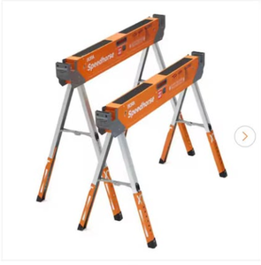 lot 27 image: BORA 30 in. to 36 in. Steel Speed Horse XT Adjustable Height Sawhorse with Auto Release Legs (2-Pack