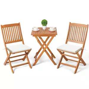lot 30 image: Chillrest 3-Piece Acacia Wood Folding Patio Bistro Set