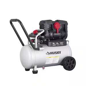 lot 32 image: 10 Gal. 175 PSI Electric Oil-Free Quiet AutoWorkshop Hotdog Air Compressor with Dual Gauges