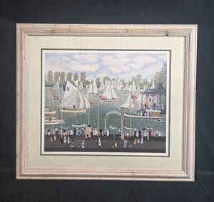 lot 8 image: Framed Print - Nautical Scene Regates de Printemps by M. Delorian