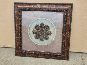 lot 23 image: Framed Composite & Metal Wall Decor with Matte Finish