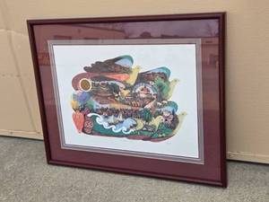 lot 24 image: Framed Limited Edition Print On Doves Wings by Artist (see photo for name) - 310950
