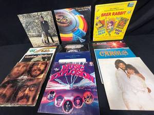 lot 57 image: Collection of Vintage Vinyl Records with Album Covers