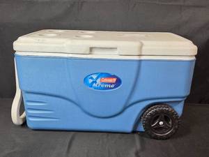 lot 106 image: Coleman Xtreme Wheeled Cooler 50 Quart with Cup Holders