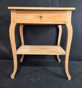 lot 122 image: Wooden Side Table with Drawer and Shelf