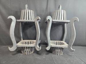 lot 133 image: Set of 2 Vintage Metal Wine Press Candle Holders