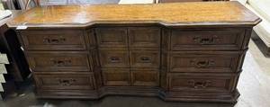 lot 145 image: Vintage Wooden Dresser with Nine Drawers