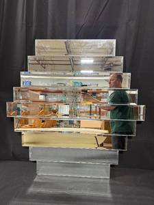 lot 146 image: 36x36 Modern Layered Wall Mirror