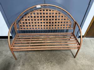 lot 149 image: Metal Garden Bench with Decorative Backrest