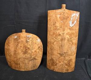 lot 157 image: Set of Burl Vases - Large and Small